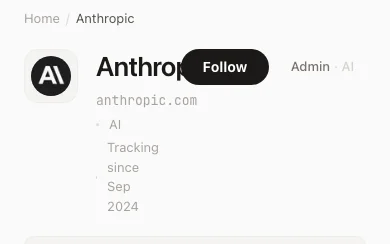 App header with a Follow button overlapping the page title — the before shot